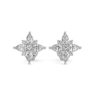 Stud Earrings with Total 2.00cts Lab-grown Diamonds