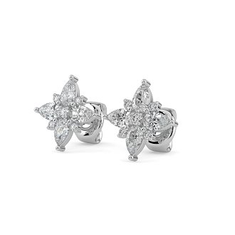 Stud Earrings with Total 2.00cts Lab-grown Diamonds