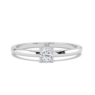 Stacker Ring with Single Diamond 0.1cts