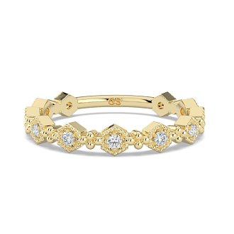 Bead and Milgrain Stacker Ring