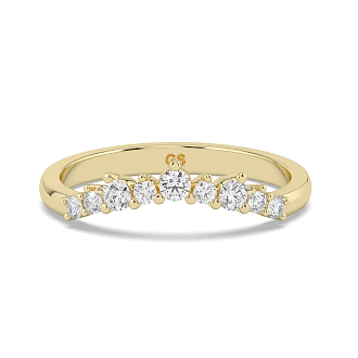 Cluster Crown Stacker Wedding Ring with Natural Diamonds 0.17ct Total Weight