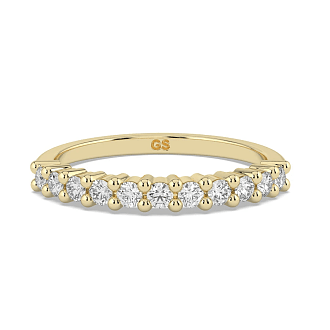Stacker Shared Claw Wedding Ring with Natural Diamonds 0.24ct Total Weight