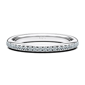 Cathedral Channel Set Wedding Ring with Natural Diamonds 0.19ct Total Weight