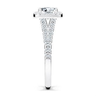 Angeli 1.01ct Cushion IGI LG Side Stones Diamond Engagement Ring