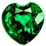 0.95 ct Heart Green Natural Emerald