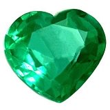 1.60 ct Heart Green Natural Emerald