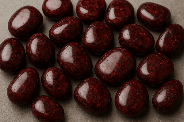 An image of garnet stones that symbolize trust and enduring bonds.