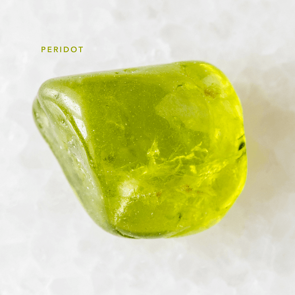 Image of the gemstone peridot, the August birthstone.