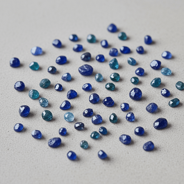 An image of various sapphire gemstones that symbolize wisdom, truth, and loyalty.