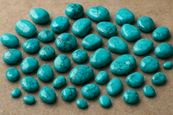 An image of turqoise gemstones that symbolize courage, wisdom, and strong communication.