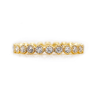 Stacker Ring Bezel Milgrain with Diamond 0.46ct Total Weight