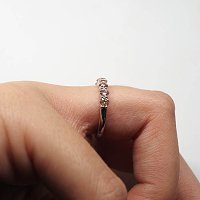 Wedding Ring with Pink Lab Grown Diamond 1ct Total Weight