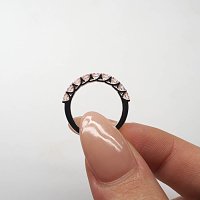 Wedding Ring with Pink Lab Grown Diamond 1ct Total Weight