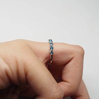 Wedding Ring with Blue Lab Grown Diamond 0.75ct Total Weight