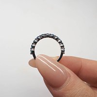 Wedding Ring with Blue Lab Grown Diamond 0.75ct Total Weight
