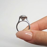 Halo Ring with Diamond & Sapphire 3.24cts Total Weight