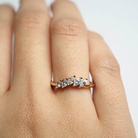 Wedding Ring with Marquise Diamond 0.56ct Total Weight