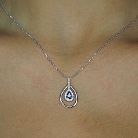 Diamond Necklace with Natural Diamonds and Sapphire