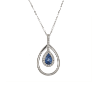 Diamond Necklace with Natural Diamonds and Sapphire