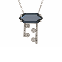 Diamond Necklace with Natural Diamond drops and Natural Blue Topaz