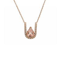Diamond Necklace with Natural Diamonds and Morganite