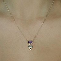 Diamond Necklace with Natural Gemstones