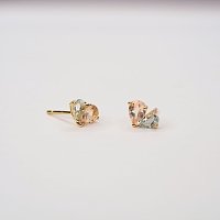 Earrings with Natural Aquamarine and Morganite Gemstones