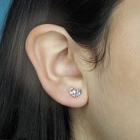 Earrings with Natural Aquamarine and Morganite Gemstones