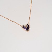 Necklace with Natural diamonds and Amethysts