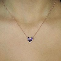 Necklace with Natural diamonds and Amethysts