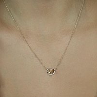 Necklace with Natural diamonds and Citrine