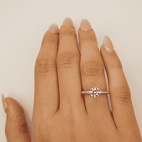 Ariel 1ct Round IGI LG Side Stones Diamond Engagement Ring