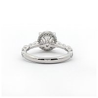 Cathedral Hidden Halo Engagement Ring with Natural Side Stones 2.18ct Total Weight