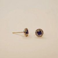 Earrings with 2 Natural Blue Sapphires 0,89ct Total Weight