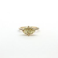 Ariel Side Stones Ring with Yellow IGI & White LG Diamonds 2.75cts Total Weight