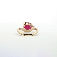 Minimal Bold Solitaire Ring with LG Red Ruby 3.68cts Total Weight