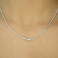 LG.18WG Graduating Tennis Necklace 3cts