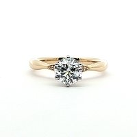 Tulip Petal Engagement Ring with IGI LG Diamonds 1.09cts Total Weight