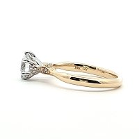 Tulip Petal Engagement Ring with IGI LG Diamonds 1.09cts Total Weight