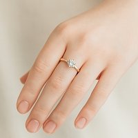 Tulip Petal Engagement Ring with IGI LG Diamonds 1.09cts Total Weight