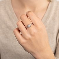 Tulip Engagement Ring with IGI LG Diamond 1.01cts Total Weight