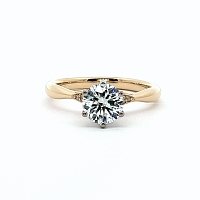 Tulip Petal Engagement Ring with IGI LG Diamonds 1.09cts Total Weight