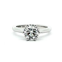 Tulip Engagement Ring with White IGI LG Diamond 1.55cts Total Weight