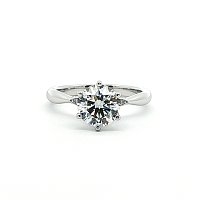 Tulip Petal Engagement Ring with IGI LG Diamond 1.69ct Total Weight