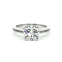 Cathedral Engagement Ring with IGI LG Diamonds 1.53ct Total Weight
