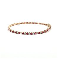 Tennis Bracelet with LG Diamonds and LG Red Ruby 4ct Total Weight