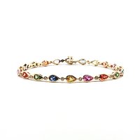 Multi‑Color Bracelet with Natural Sapphires 5.37cts Total Weight