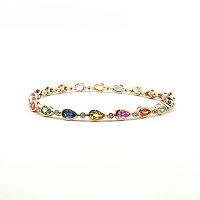 Multi‑Color Bracelet with Natural Sapphires 5.37cts Total Weight