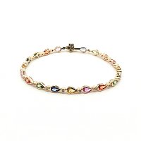 Multi‑Color Bracelet with Natural Sapphires 5.37cts Total Weight