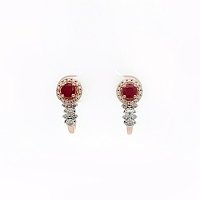Ruby & Diamond Stud Earrings with Natural Diamonds 1.11cts Total Weight